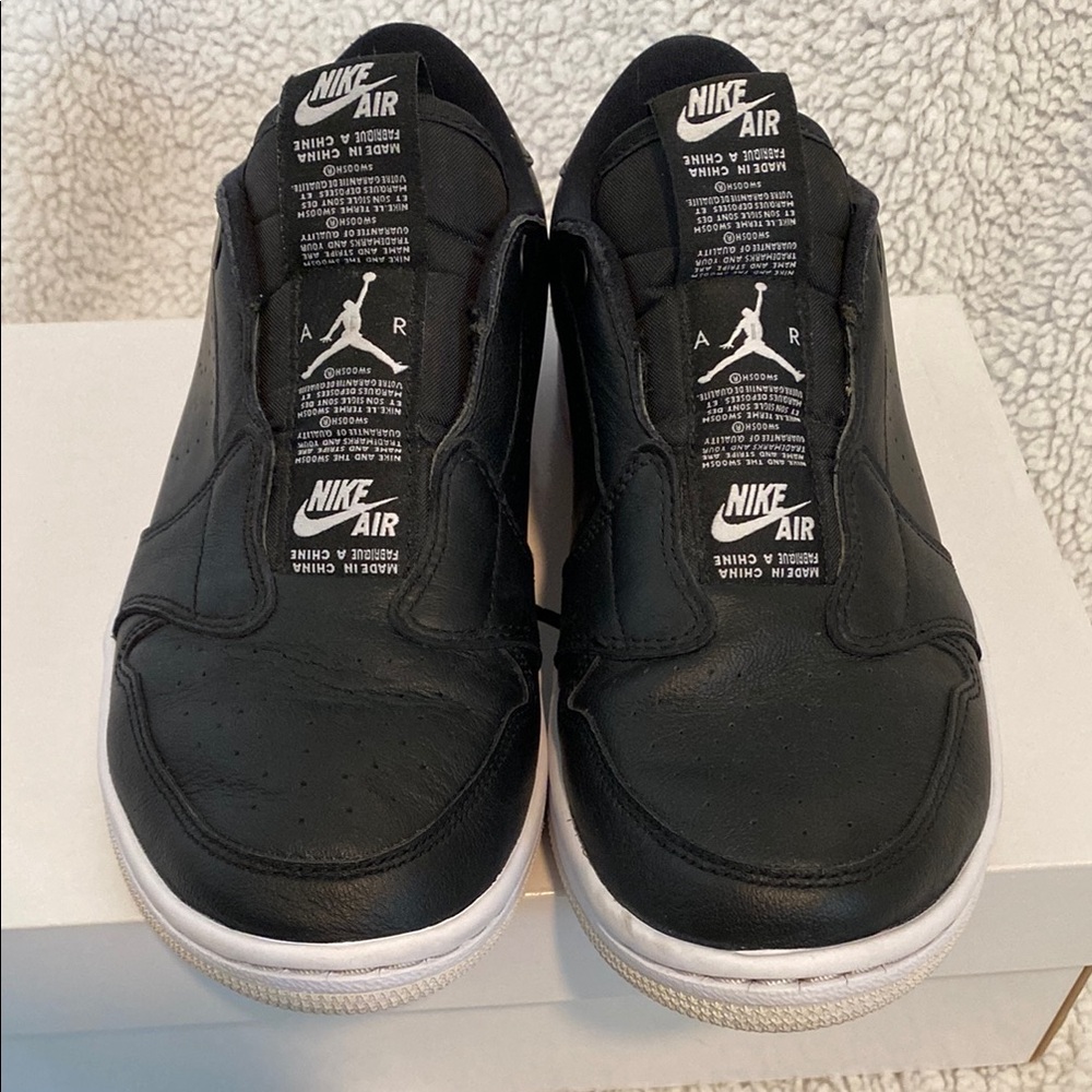 Air Jordan 1 Retro Low Slip Women Sneakers Shoes Black Leather Size 8 Nike